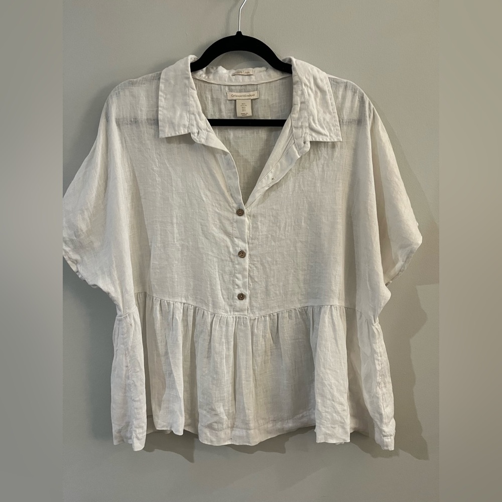 White catherine malandrino white short sleeve